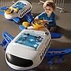 Дитячий інтерактивний автотренажер літачок розвиток координації уваги підсвічування звуки пісні англійською, фото 3