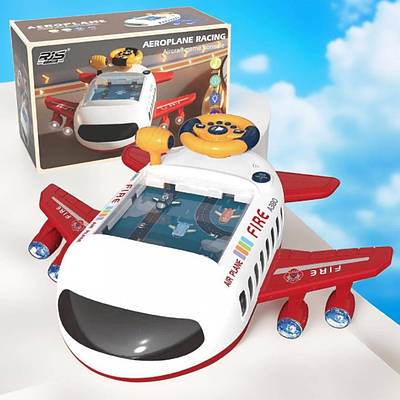 Дитячий інтерактивний автотренажер літачок розвиток координації уваги підсвічування звуки пісні англійською