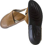 Домашні чоловічі капці з натуральної шкіри, фото 3