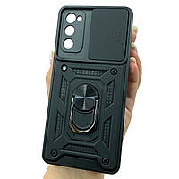 Чохол для Samsung Galaxy S20 FE протиударний чорний зі шторкою для камери