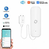 Wi-Fi Датчик протікання води датчик затоплення Tuya Smart, Білий