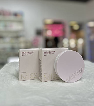 Кушон Missha Magic Cushion Cover Lasting SPF50+/PA+++ №21 Light Beige 15г, фото 1
