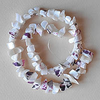 Бусини з перламутру 10х8 мм 55 шт. саморідки білий