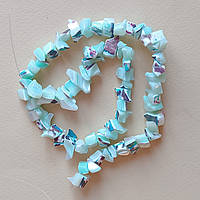 Бусини з перламутру 10х8 мм 55 шт. саморідки блакитний