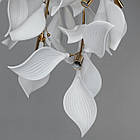 Сучасна стельова люстра з фарфоровими елементами на 10 ламп колір каркасу золотий D-8283-10C GD, фото 3