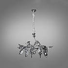 Підвісна сучасна люстра на 9 ламп E14 з фарфоровими елементами колір каркасу хром D-8330-9PB HR, фото 4