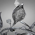 Підвісна сучасна люстра на 9 ламп E14 з фарфоровими елементами колір каркасу хром D-8330-9PB HR, фото 3