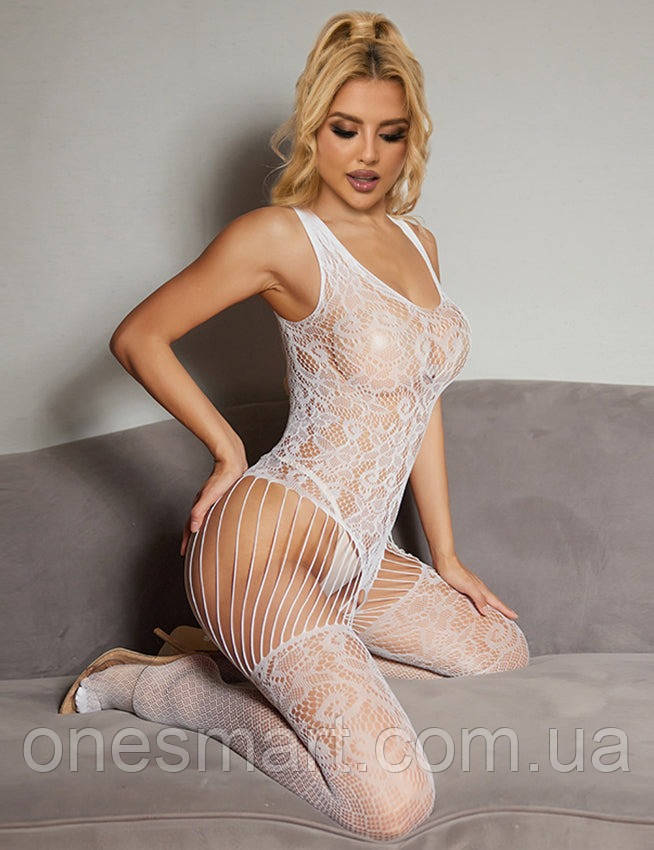 Мереживний комбінезон білий Star Night світиться в темряві для сексуальних моментів розмір XS/M, фото 1