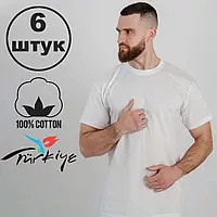 6 шт., безшовні, базові, білі футболки, бавовна, всі розміри, Туреччина, Ezgi 51-XXS (42-44)