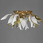 Люстра "Гілка" на 10 ламп E14 з керамічними пелюстками, золотий каркас - D-8319-10C GD, фото 2