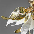 Люстра "Гілка" на 10 ламп E14 з керамічними пелюстками, золотий каркас - D-8319-10C GD, фото 4