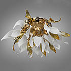 Люстра "Гілка" на 10 ламп E14 з керамічними пелюстками, золотий каркас - D-8319-10C GD, фото 3