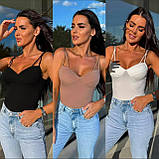 Жіноче Боді мікродайвінг 42-44,46-48 білий, чорний, бежевий, фото 6