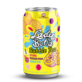Напій Madam Hong Lady Boba BUBBLE TEA Зелений чай з Лічі та Маракуєю 320мл