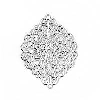 Конектор Finding Фурнітура для браслетів підвісок кулонів кабошон квітка Сталистий 53 мм x 39 мм