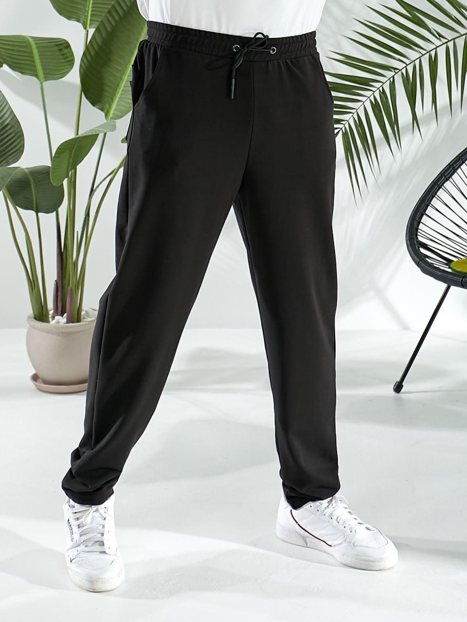 Чоловічі якісні та зручні спортивні весняні однотонні прямі штани без манжетів, фото 1