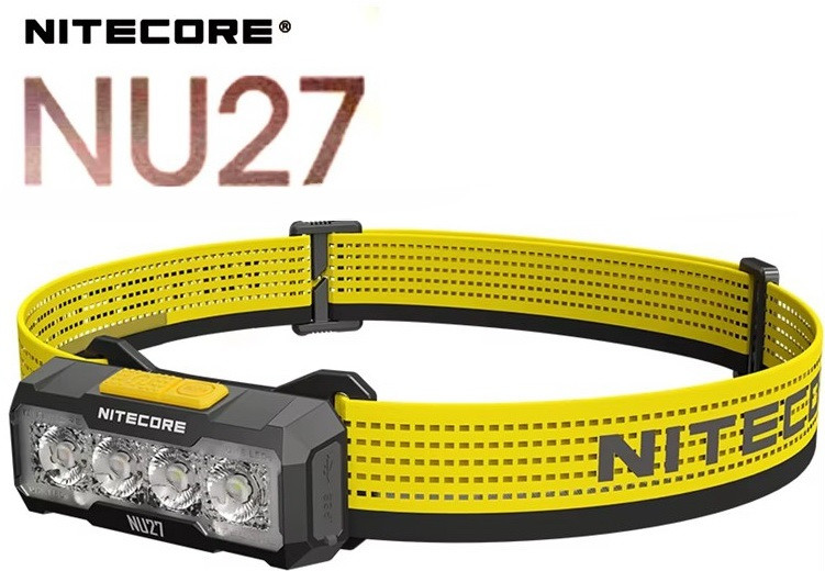Налобний ліхтар NITECORE NU27 з трьома температурами світіння і червоним світлом (600LM, USB-C, MCT UHE) BLACK