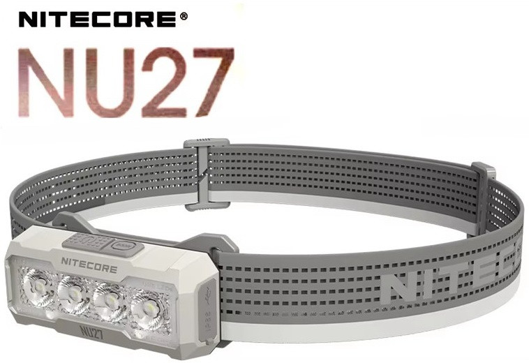 Налобний ліхтар NITECORE NU27 з трьома температурами світіння і червоним світлом (600LM, USB-C, MCT UHE) GRAY
