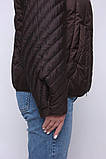 Жіноча стильна куртка кольору шоколад М-1103, фото 8
