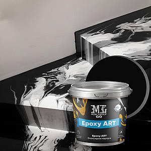 Епоксидна наливна підлога Epoxy Granitte 10 кг ефект Мрамор Чорна