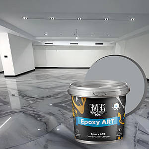 Епоксидна наливна підлога Epoxy Granitte 10 кг ефект Мрамор Сірий