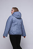 Жіноча стильна куртка кольору джинс М-1103, розміри 46-58, фото 5