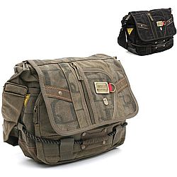 Брезентова сумка через плече чоловіча Gold be, практична текстильна чоловіча сумка-месенджер