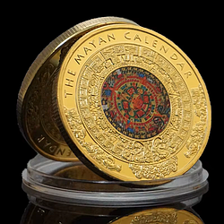 Сувенірна монета MAYA Calendar Календар Мая голд,