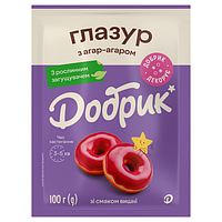Глазур з агар-агаром зі смаком вишні рожева 100г ТМ Добрик