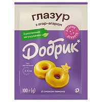 Глазур з агар-агаром зі смаком лимона жовта 100г ТМ Добрик