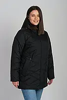 Стильна жіноча чорна куртка Li-21 в розмірах 54-70