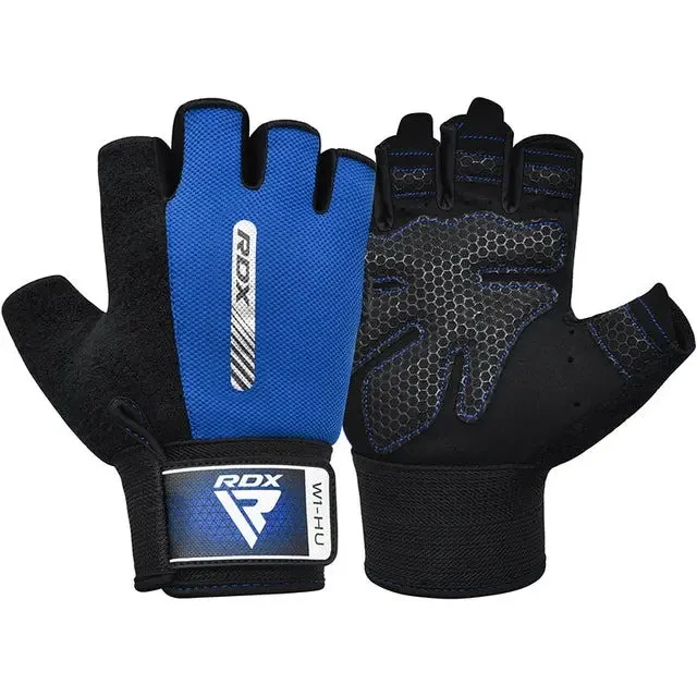 Рукавички для фітнесу RDX W1 HALF BLUE-L 21-23 см