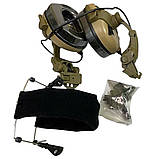 Активні навушники EARMOR M31 койот з кріпленнями чебурашка тактичні на шолом, фото 6