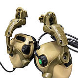 Балалістичний шолом AholdTech Fast Premium NIJ IIIA койот мультиків із навушниками EARMOR M31 і чебурашка, фото 5