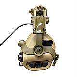 Активні навушники EARMOR M31 койот з кріпленнями чебурашка тактичні на шолом, фото 3