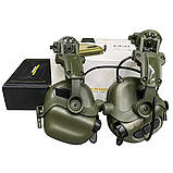 Активні навушники EARMOR M31 олива з кріпленнями чебурашка тактичні на шолом, фото 2