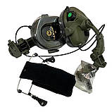 Активні навушники EARMOR M31 олива з кріпленнями чебурашка тактичні на шолом, фото 4