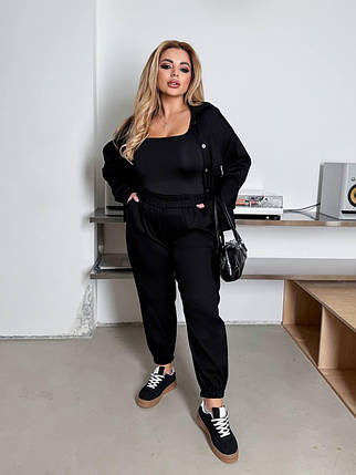 Трендовий джинсовий костюм двійка у великому розмірі Розміри: 50-52, 54-56, 58-60, фото 1