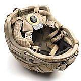 Балалістичний шолом AholdTech Fast Premium NIJ IIIA койот мультиків із навушниками EARMOR M31 і чебурашка, фото 3