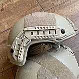 Балалістичний шолом AholdTech Fast Premium NIJ IIIA койот мультиків із навушниками EARMOR M31 і чебурашка, фото 7
