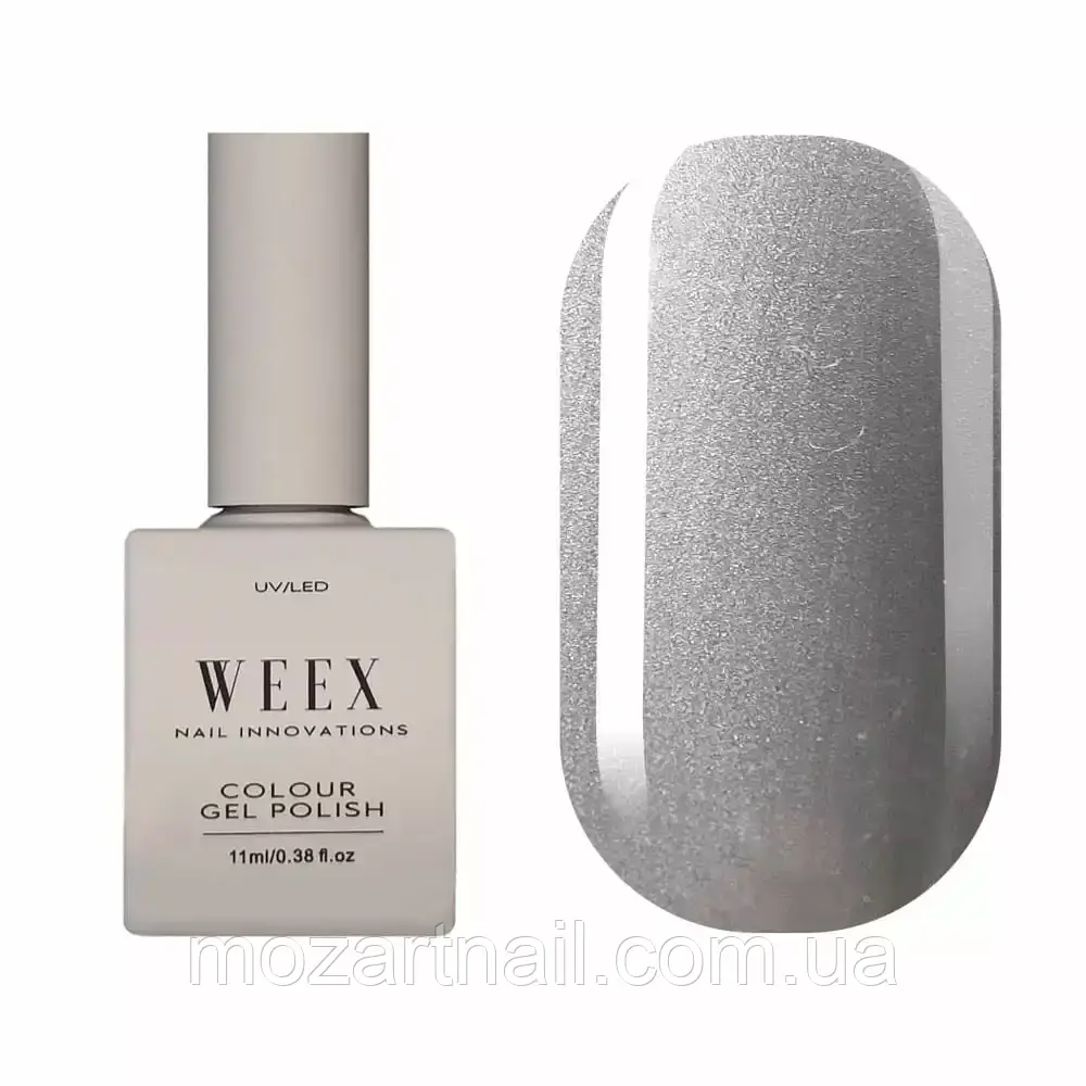 Гель-лак Weex Cat Eye 07 (сірий, ефект "котяче око"), 11ml