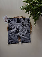 Спортивні жіночі шорти з пуш апом, мармурові, тай дай