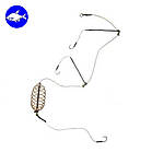 Рибальська снасть «Два відвода з повідцем» (Кормушка «Пустишка велика» 6 см)