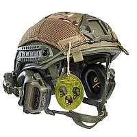 Балалістичний шолом NTS (USA) NIJ IIIA + навушники EARMOR M31 + кріплення чебурашки + кавер