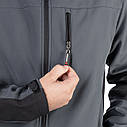 Куртка SOFTSHELL темно-сіра - чорна, трехслойная, тканина стрейч SOFTSHEL 300 GSM 100D з водо і вітро, фото 3