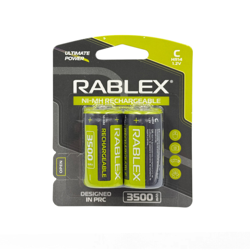 Акумулятори C (HR14) Rablex 3500mAh (1.2v) 2шт., фото 1