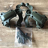 Адаптери активних навушників до шолома кріплення чебурашка олива, фото 6