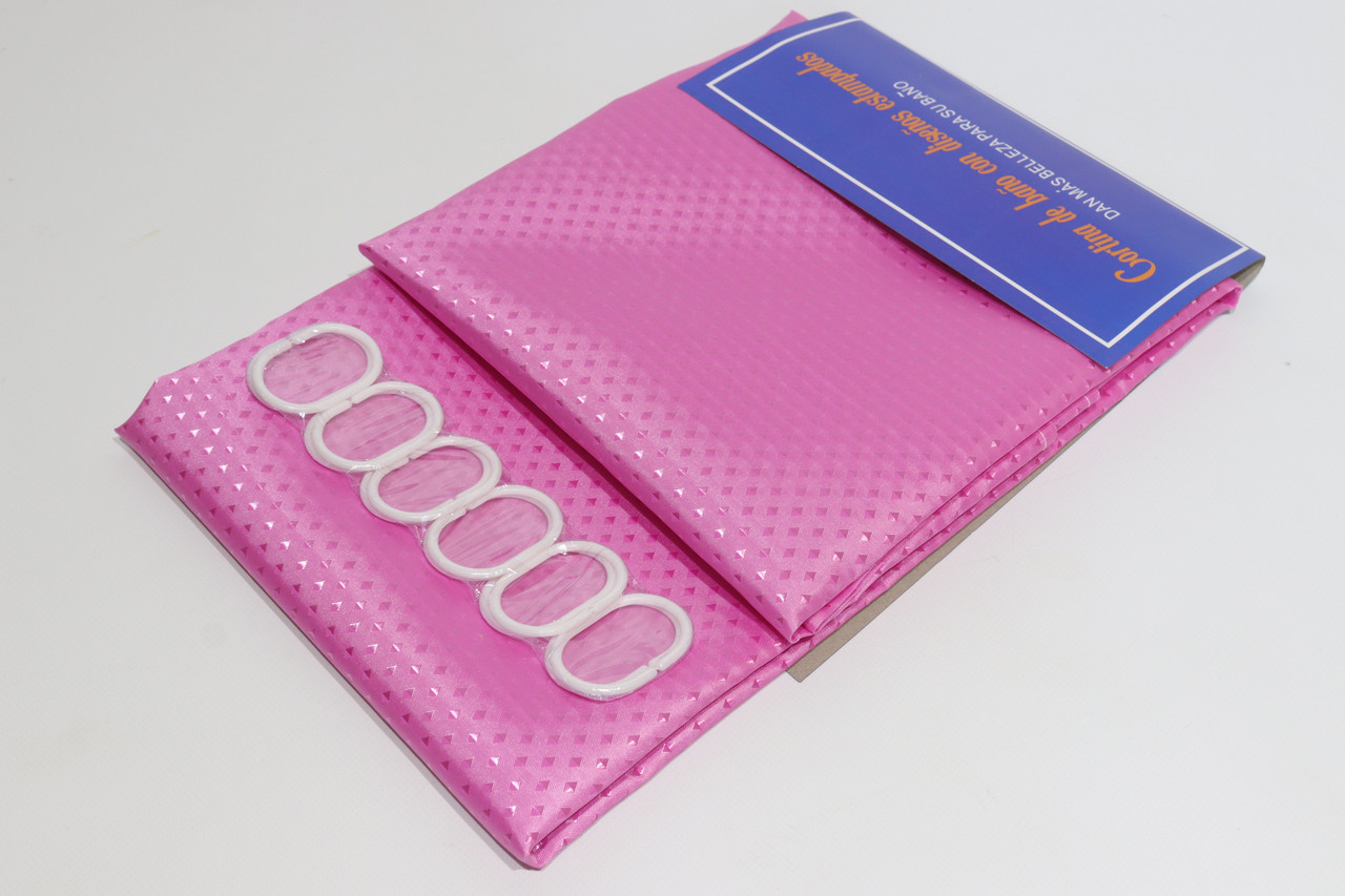 Штора для ванної ширина 240 см однотонна  5314/pink