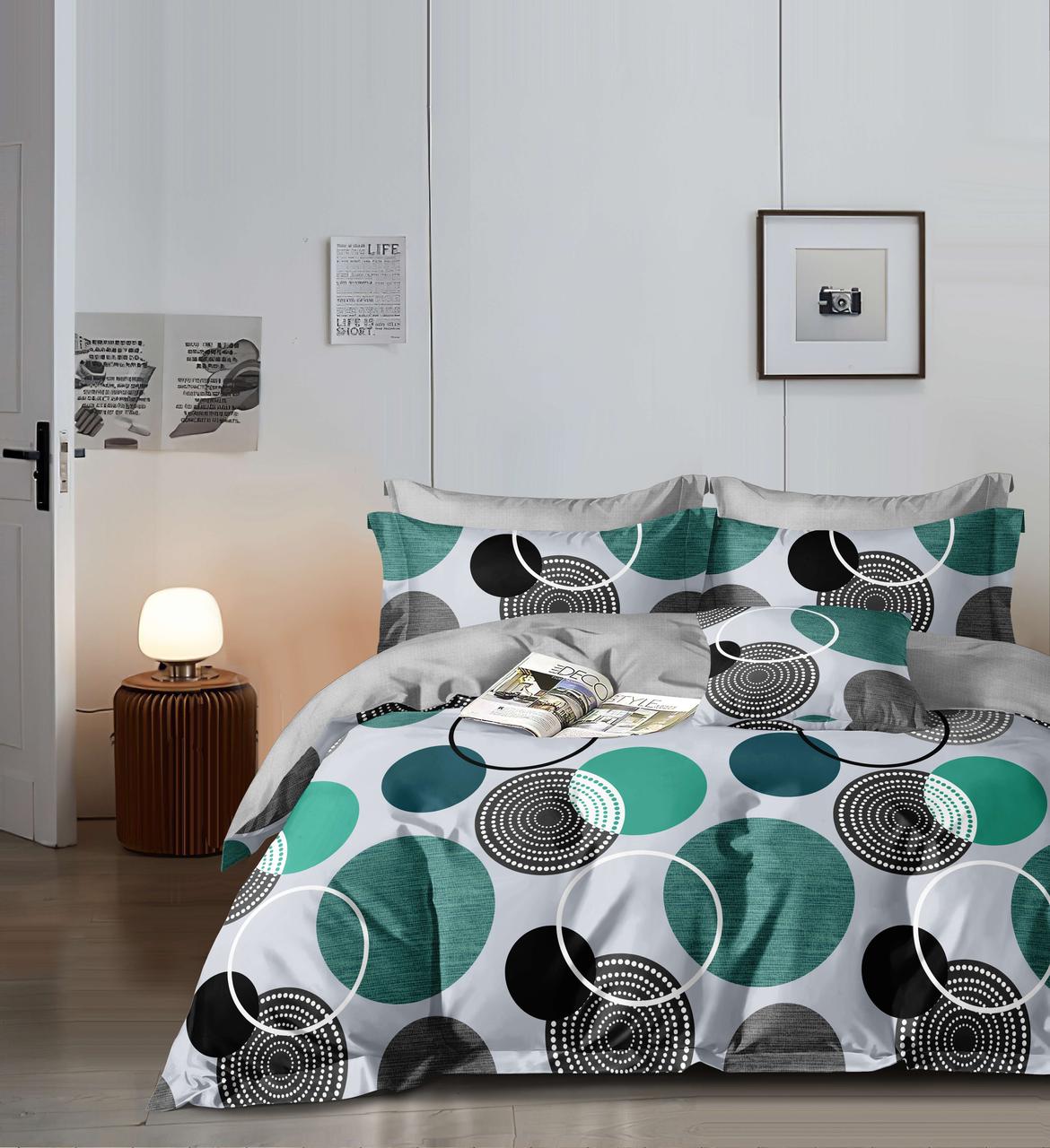 Двуспальный комплект постельного белья на резинке 180*220 сатин (23677)