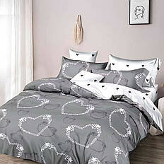 Полуторний комплект постільної білизни на блискавці 150*220 Сатин Люкс (23654)